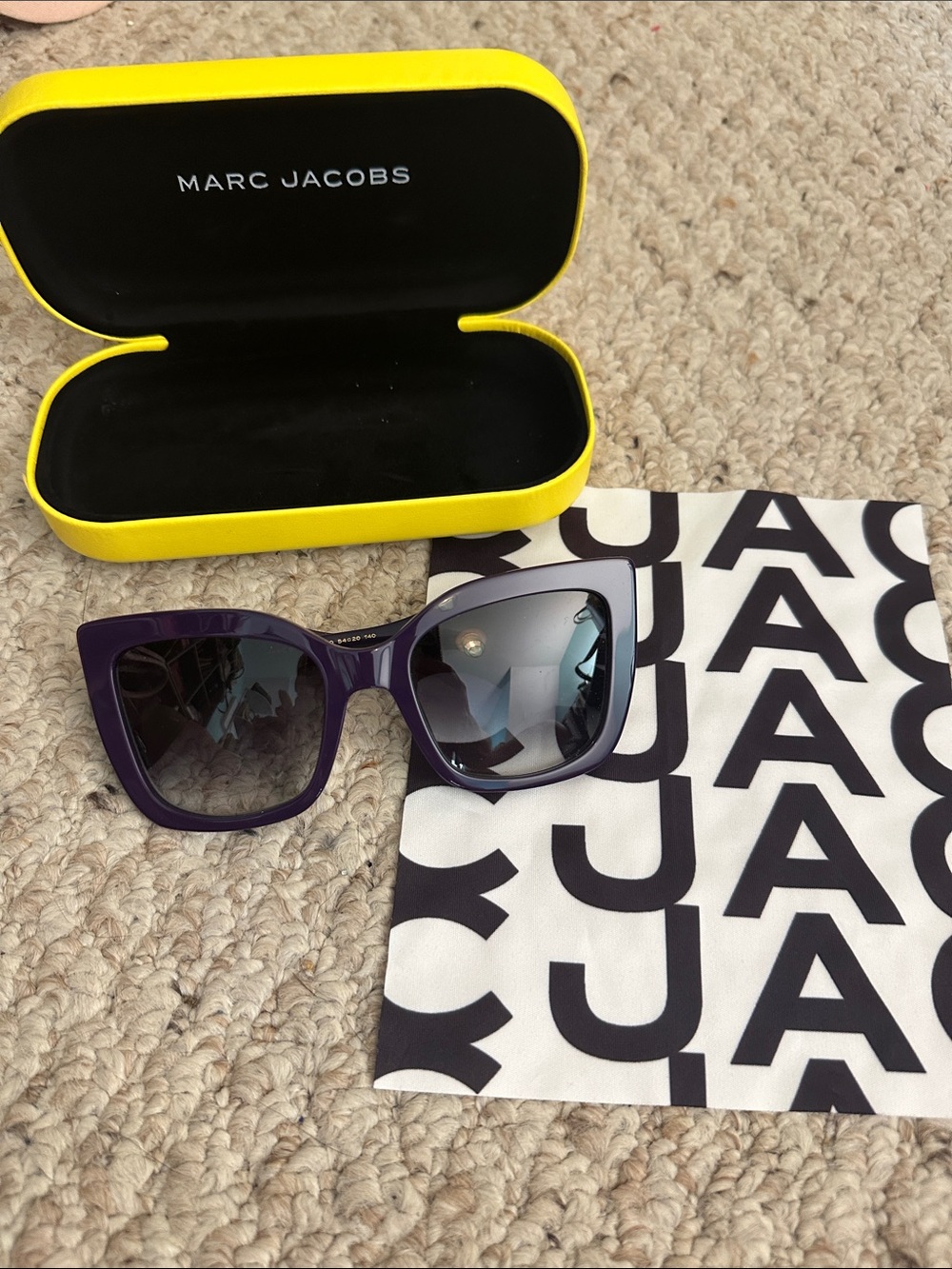 Marc Jacobs Purple Cat-Eye Sunglasses with Gradient Smoke Lenses